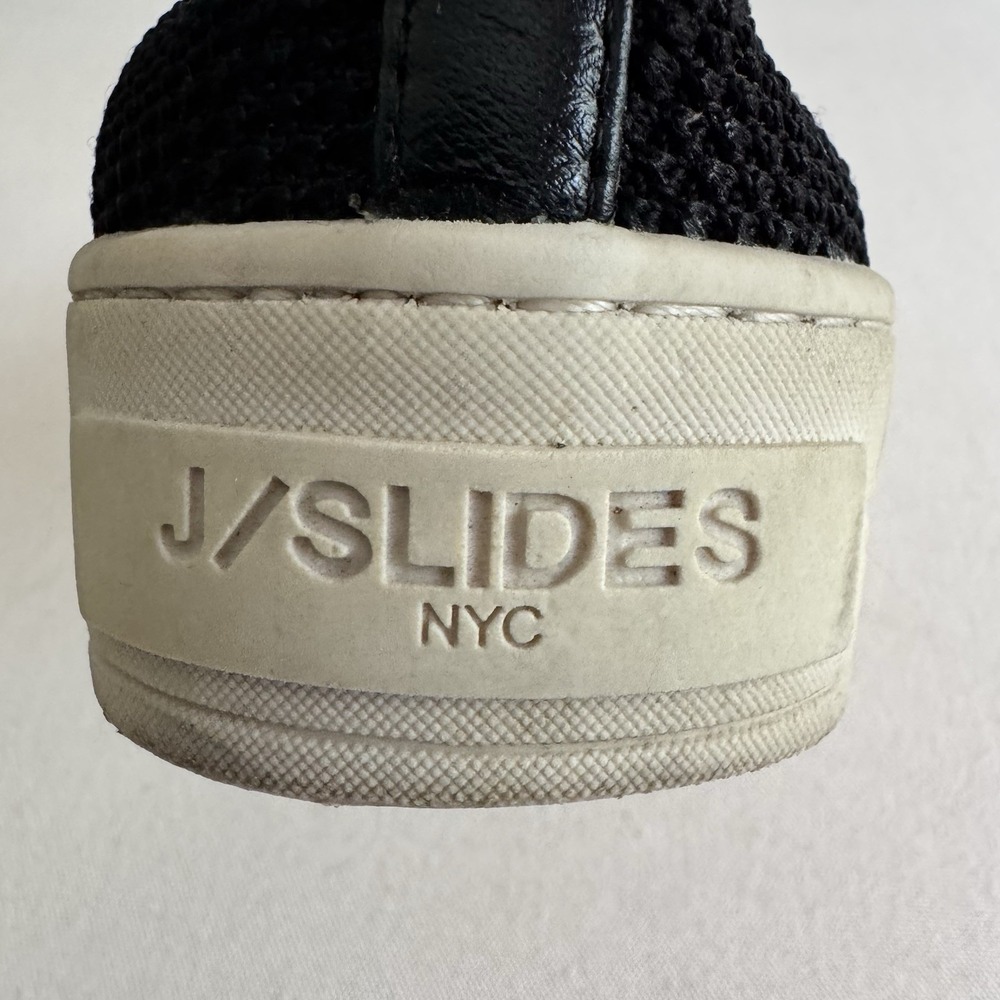 J Slides Shoes Women's Size 7 Hilo Knit Slip On Platform Sneakers Black Fabric - Picture 2 of 13